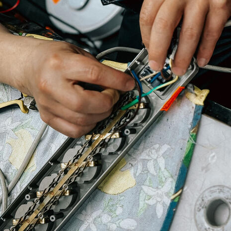 Technology [Electrician's hand]