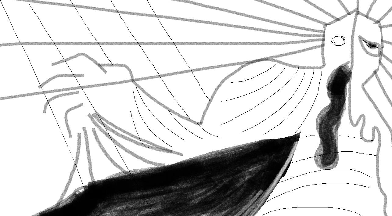 A piece of drawing: 'Warn'